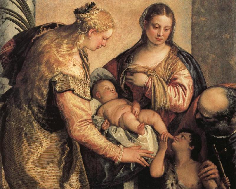 Paolo Veronese The Holy Family with St.Barbara and the Young St.John the Baptist Spain oil painting art